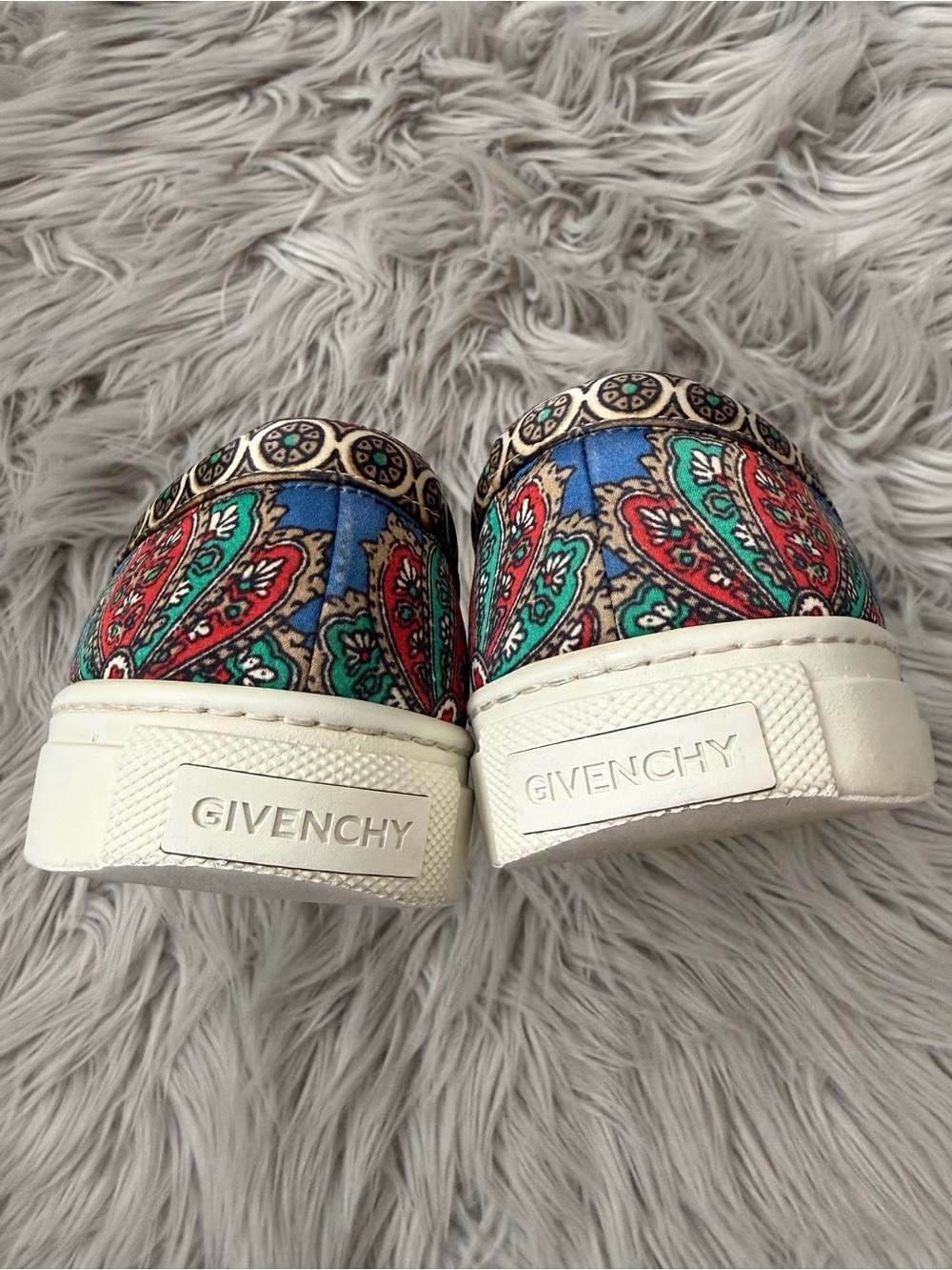GIVENCHY Silk Tapestry Paisley Printed Slip On Sneakers Multicolor Size 37 - Picture 13 of 13